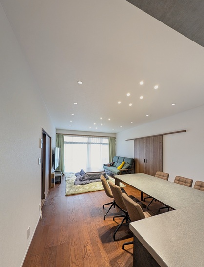 豊田市木の家工務店都築建設のリノベーション工事 完成したリビングダイニング