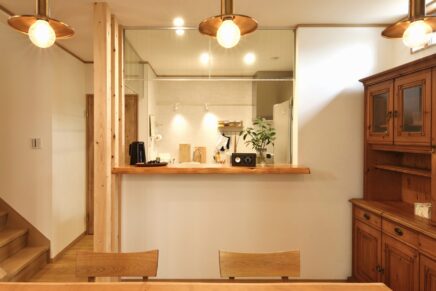 豊田市木の家工務店都築建設の注文住宅 お気に入りのダイニング キッチンカウンター